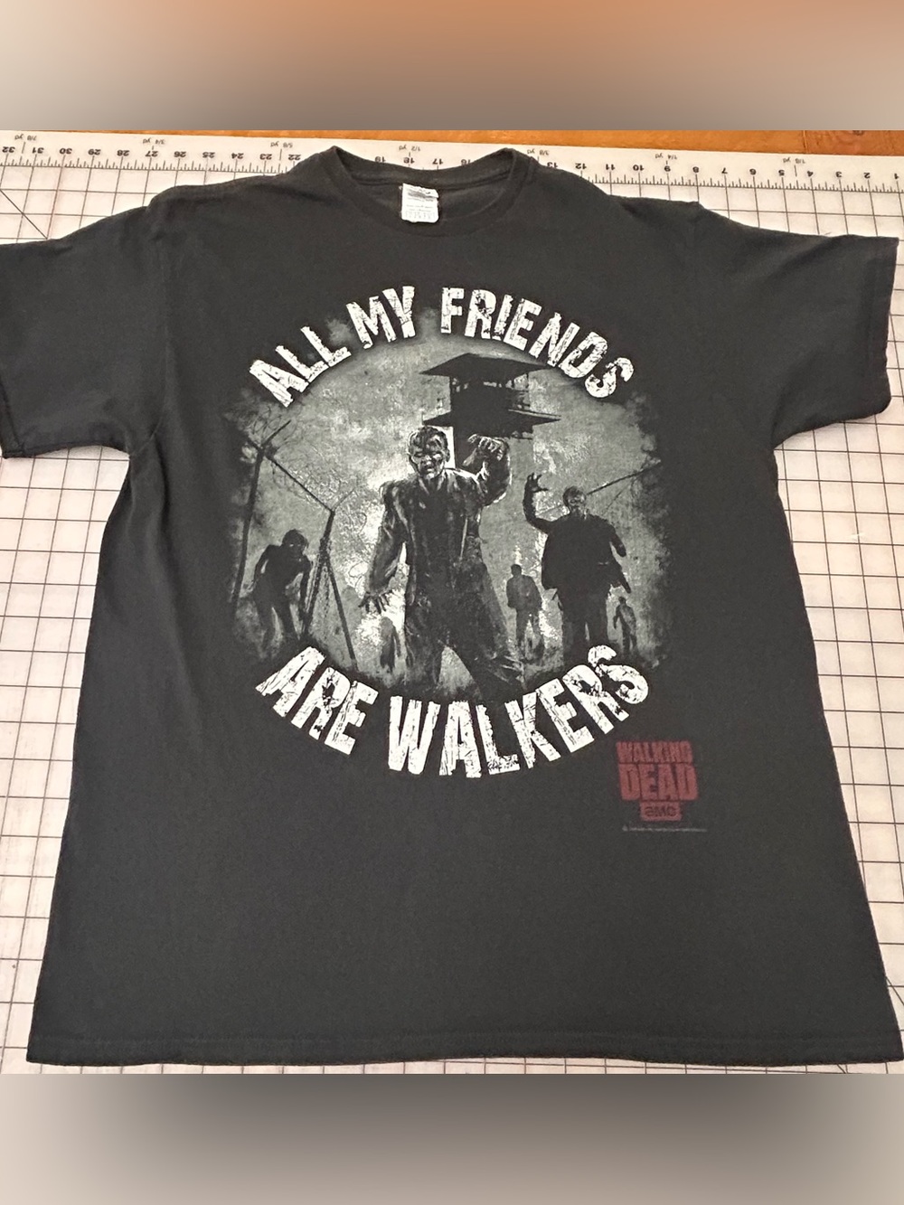 AMC's THE WALKING DEAD-ALL MY FRIENDS ARE WALKERS Black-LARGE T-Shirt 2014